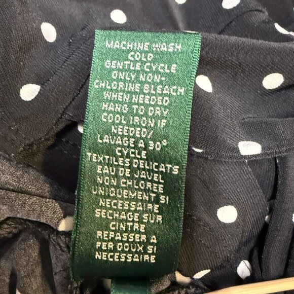 Lauren Ralph Lauren Women’s Black & White Polka Dot Faux Wrap Midi Dress, Size 8 - Picture 12 of 12